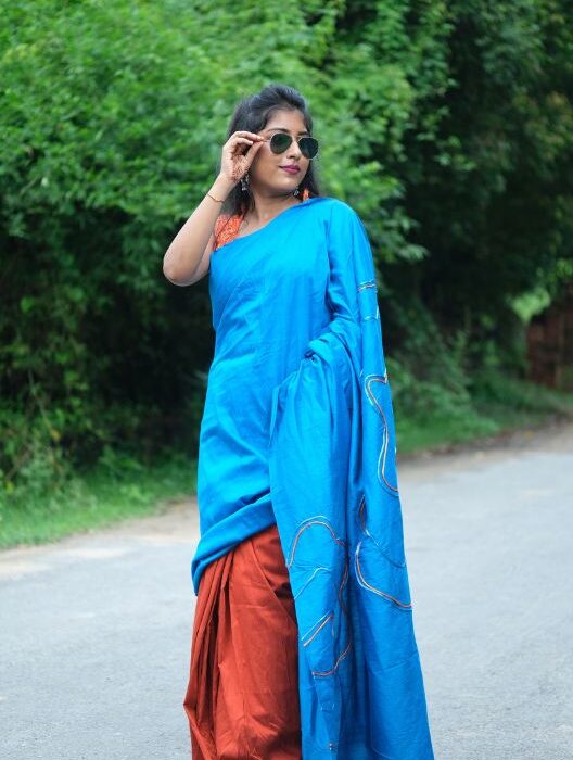 Do Pallu Saree – Sunset & Ocean Edition